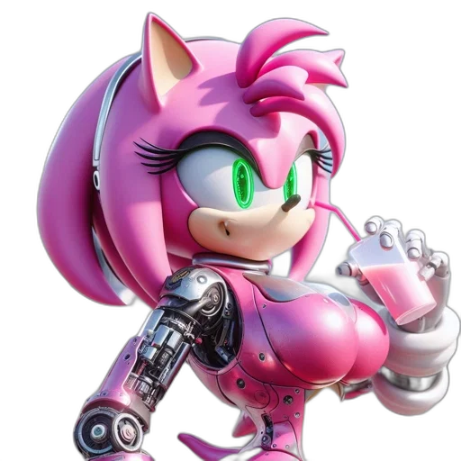 robot, weapon, staff, 3d render transparent PNG cut-out