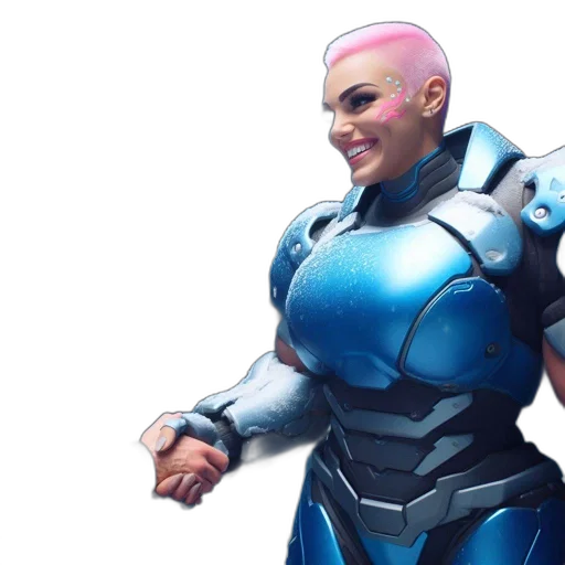 robot, weapon, face, jacket transparent PNG cut-out