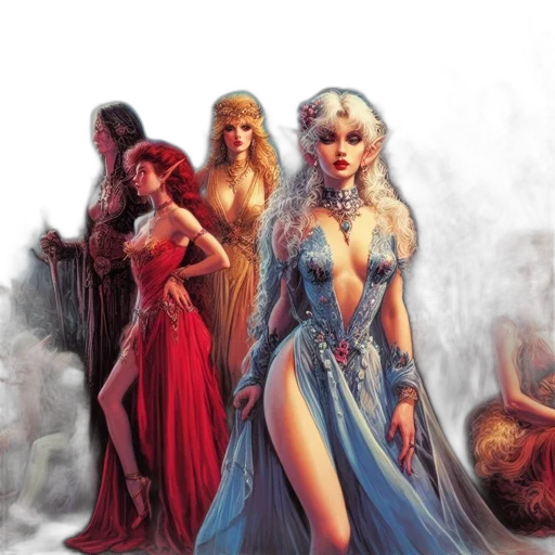dress, fantasy art, comic book art, concept art transparent PNG cut-out