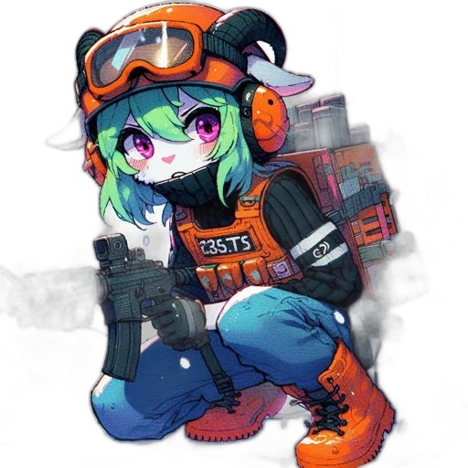 robot, jacket, staff, weapon transparent PNG cut-out