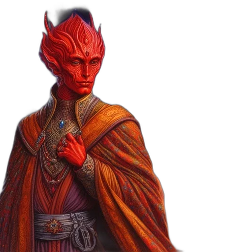 fantasy art, concept art, red, expansive transparent PNG cut-out