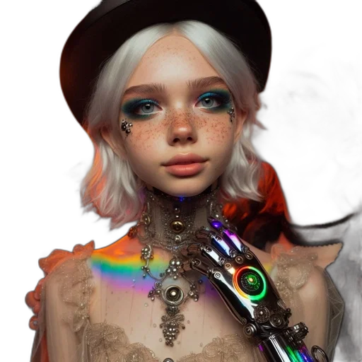 jewelry, robot, face, hair transparent PNG cut-out