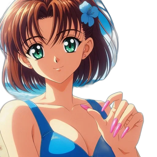 dress, jewelry, vaporwave, anime transparent PNG cut-out