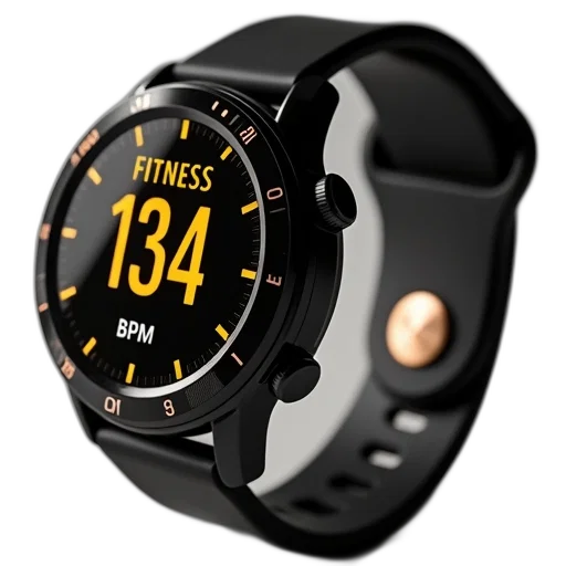 black, gold, smartwatch, digital transparent PNG cut-out