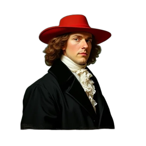 hat, jacket, face, staff transparent PNG cut-out