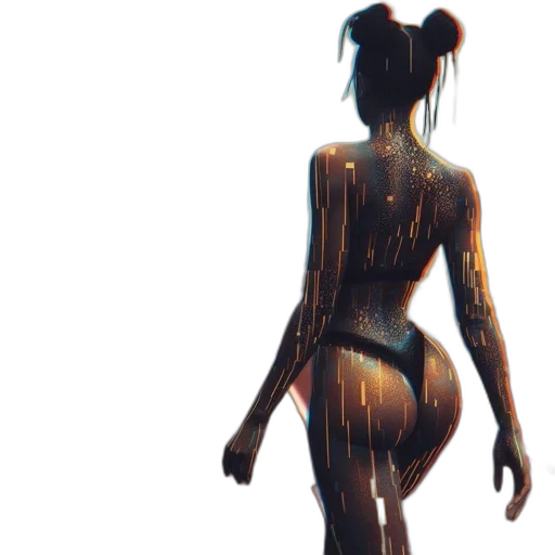 dress, robot, creature, staff transparent PNG cut-out