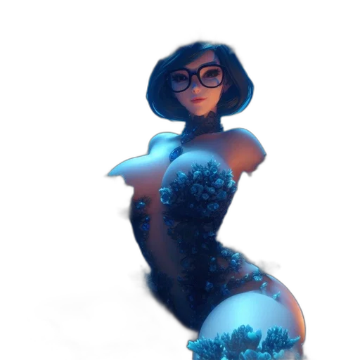 dress, robot, creature, 3d render transparent PNG cut-out