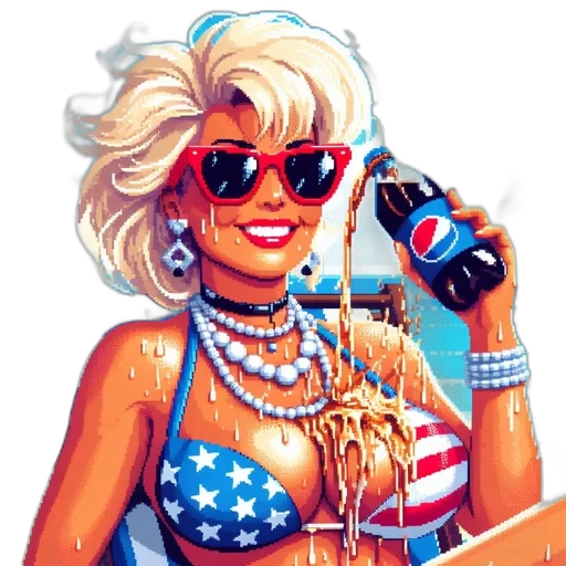 vaporwave, pixel art, cartoon, comic book art transparent PNG cut-out