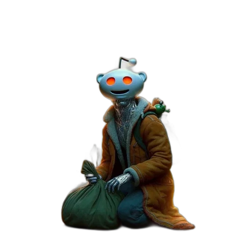 robot, staff, mask, creature transparent PNG cut-out