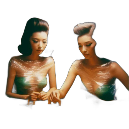 jewelry, hair, vaporwave, concept art transparent PNG cut-out