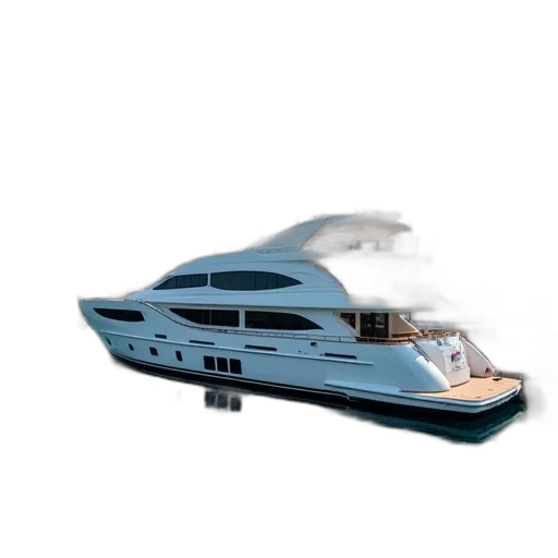 3d render, concept art, photorealistic, yacht transparent PNG cut-out