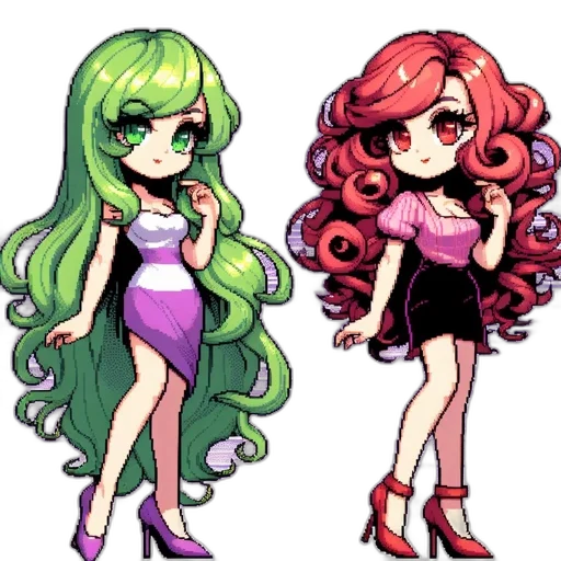 pixel art, concept art, anime, cartoon transparent PNG cut-out