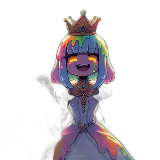 crown, dress, staff, creature transparent PNG cut-out
