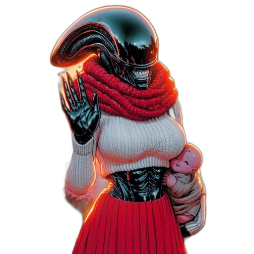 robot, jacket, mask, dress transparent PNG cut-out