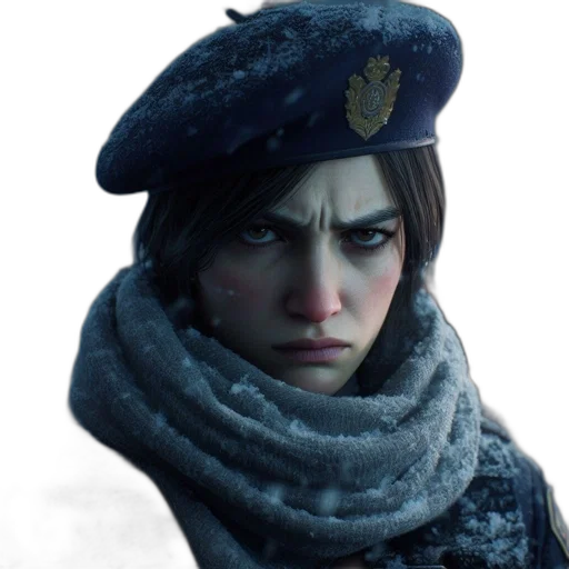 hat, face, jacket, weapon transparent PNG cut-out