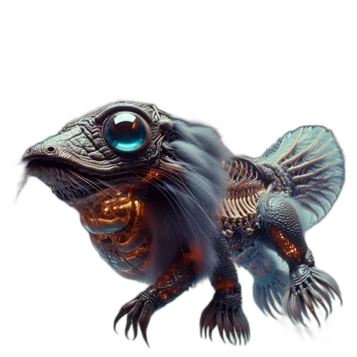 dragon, creature, animal, staff transparent PNG cut-out