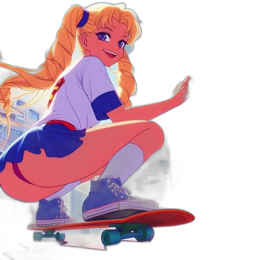 vaporwave, anime, concept art, cartoon transparent PNG cut-out