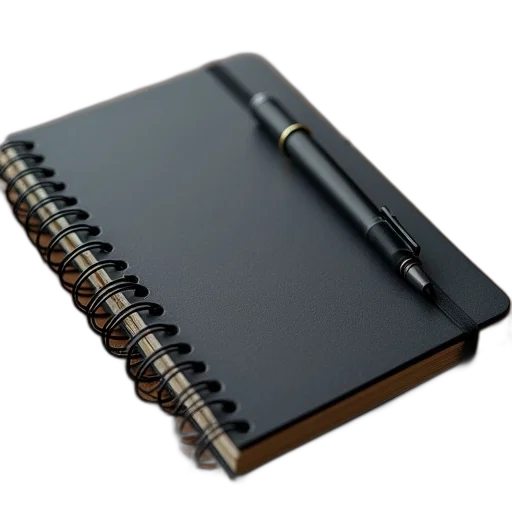 3d render, spiral, bound, notebook transparent PNG cut-out