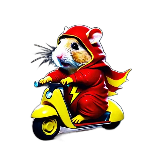 concept art, 3d render, hamster, red transparent PNG cut-out