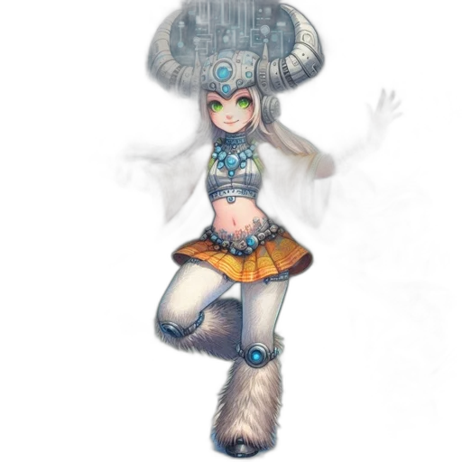 staff, hat, dress, creature transparent PNG cut-out