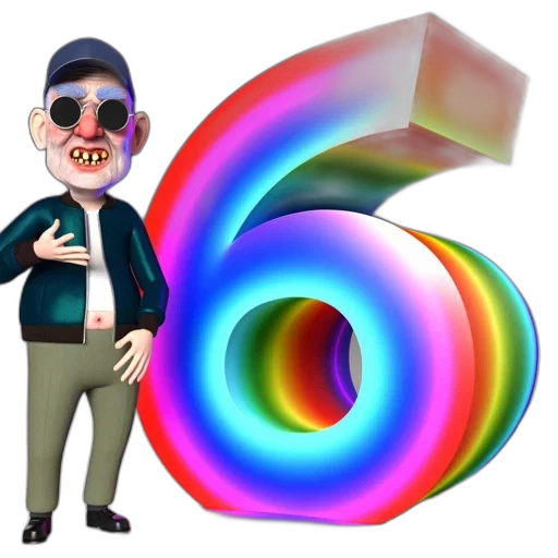 3d render, cartoon, elderly, man transparent PNG cut-out