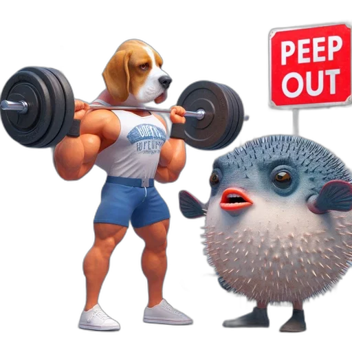 animal, concept art, 3d render, gym transparent PNG cut-out