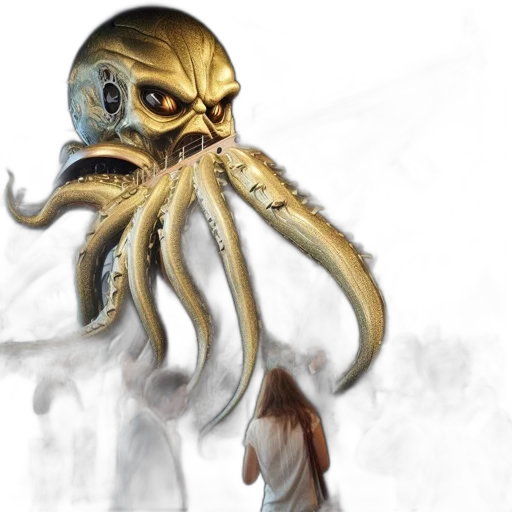 creature, mask, staff, concept art transparent PNG cut-out