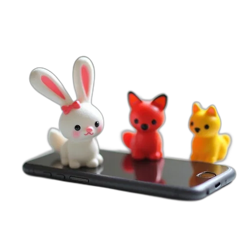 3d render, collection, small, colorful transparent PNG cut-out