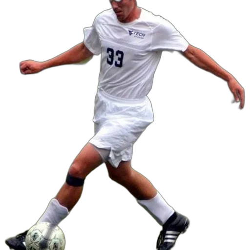 soccer, player, wearing, white transparent PNG cut-out