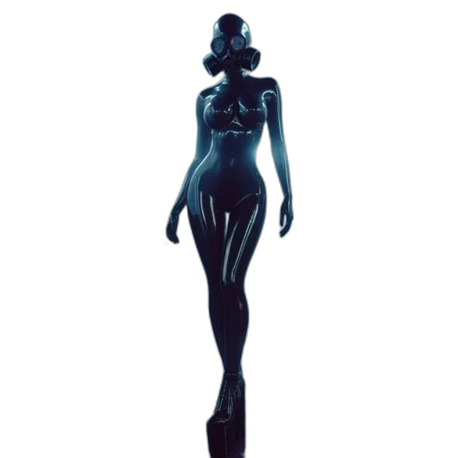 dress, robot, creature, staff transparent PNG cut-out