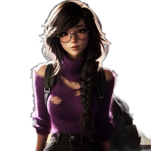 dress, jacket, staff, face transparent PNG cut-out