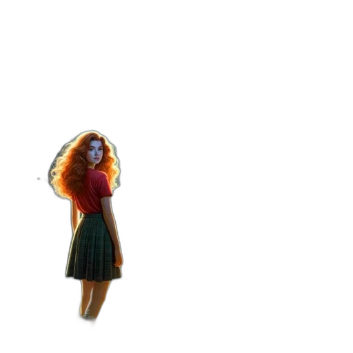 dress, staff, jacket, hair transparent PNG cut-out