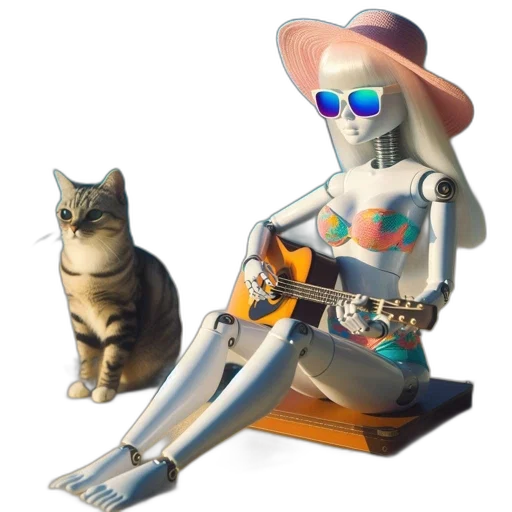 robot, animal, jewelry, vaporwave transparent PNG cut-out