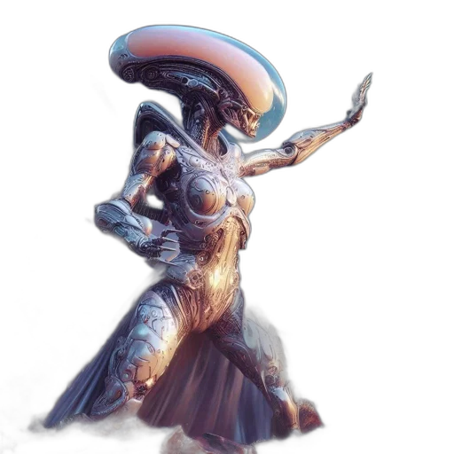 robot, staff, hat, sword transparent PNG cut-out