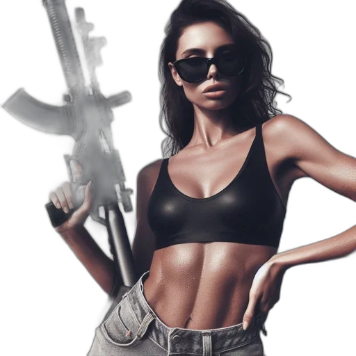 weapon, photorealistic, concept art, pixel art transparent PNG cut-out
