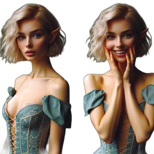 dress, face, concept art, fantasy art transparent PNG cut-out