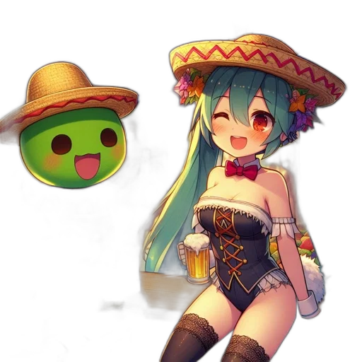 hat, weapon, staff, robot transparent PNG cut-out