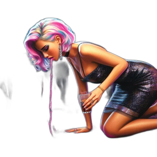 dress, hair, concept art, comic book art transparent PNG cut-out
