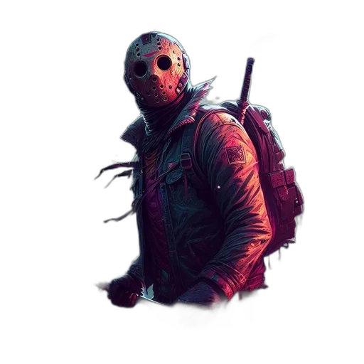 jacket, mask, weapon, face transparent PNG cut-out