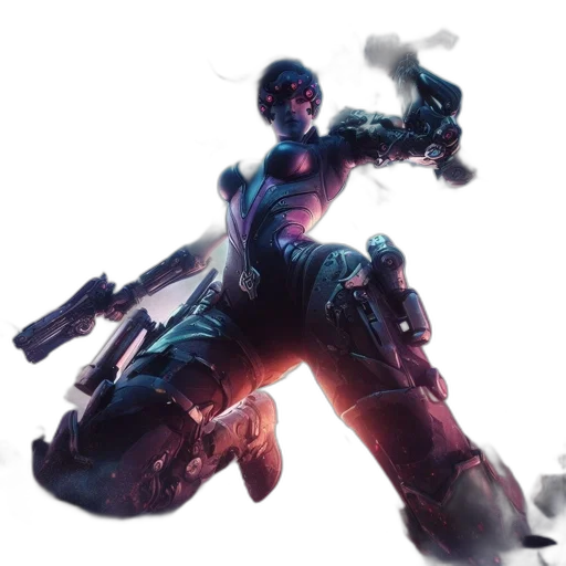 weapon, robot, concept art, cyberpunk transparent PNG cut-out
