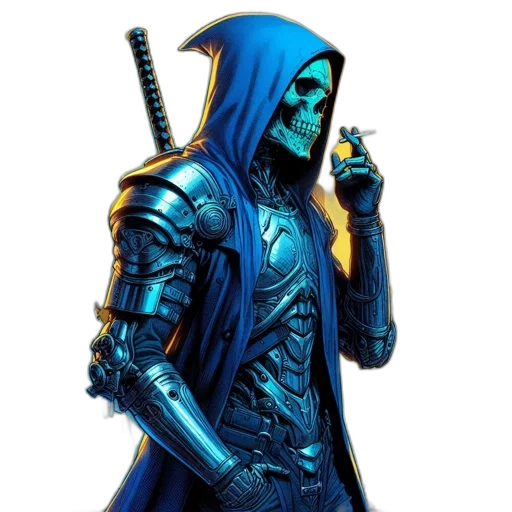 staff, mask, sword, fantasy art transparent PNG cut-out