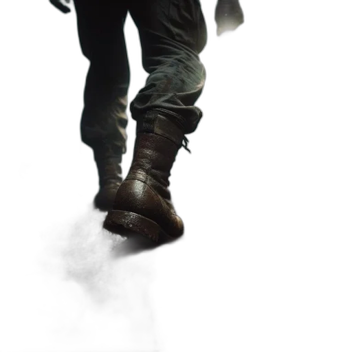 staff, weapon, jacket, shoes transparent PNG cut-out
