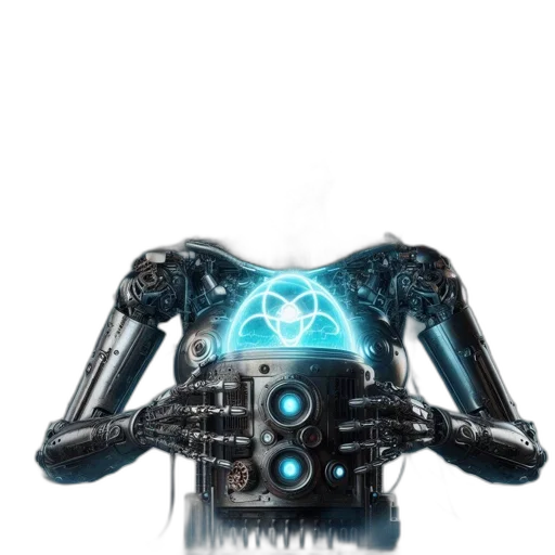 robot, jacket, mask, staff transparent PNG cut-out