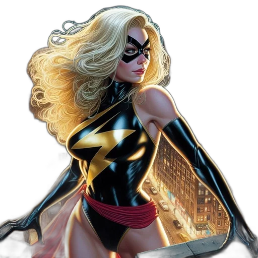 comic book art, concept art, golden, female transparent PNG cut-out