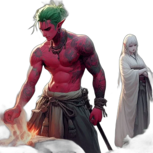 concept art, comic book art, fantasy art, watercolor transparent PNG cut-out