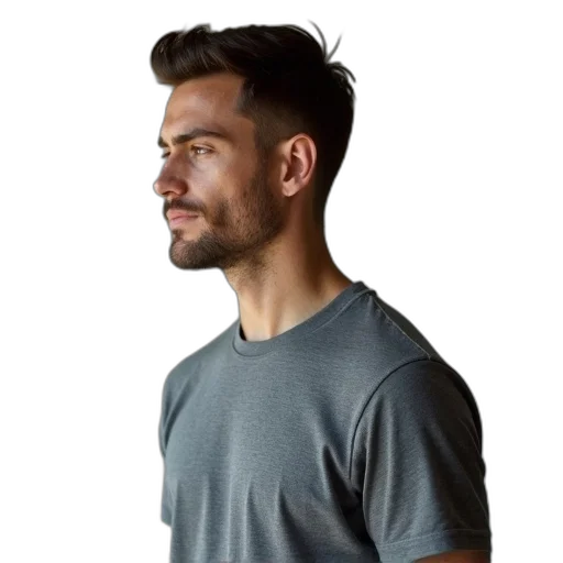 hair, staff, face, jacket transparent PNG cut-out