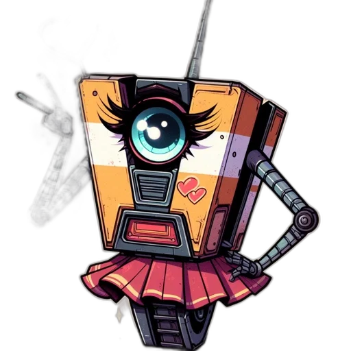 robot, staff, concept art, cartoon transparent PNG cut-out