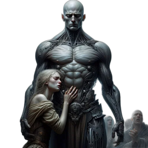 concept art, comic book art, fantasy art, cyberpunk transparent PNG cut-out