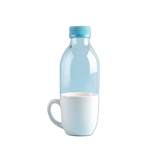 bottle, 3d render, vaporwave, photorealistic transparent PNG cut-out