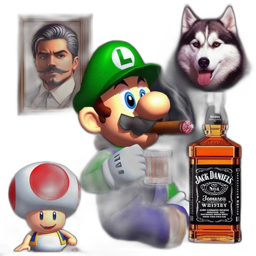 bottle, hat, animal, pixel art transparent PNG cut-out